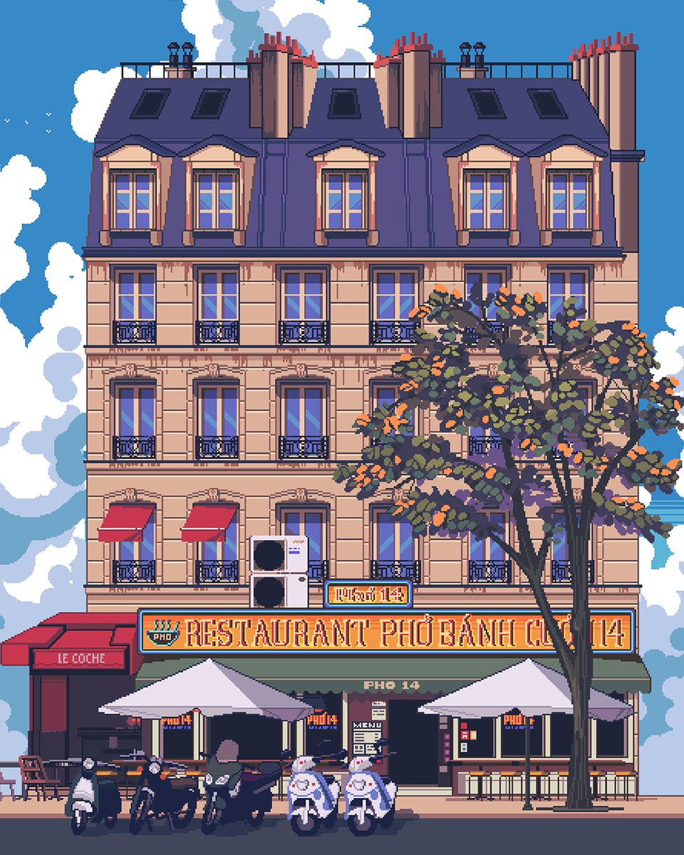 affiche pixel art Pho 14 - PARISTREIZELAB