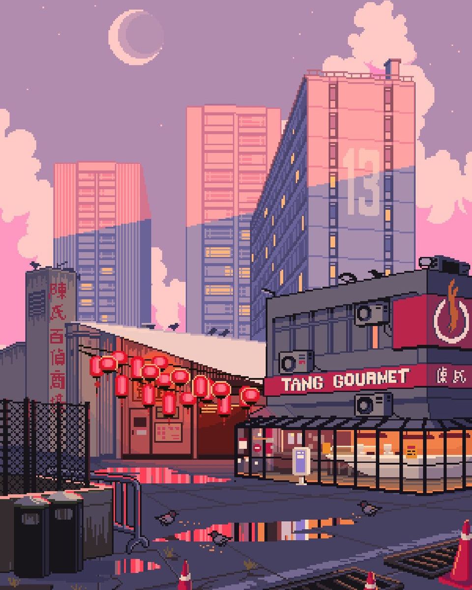 affiche pixel art Tang Frères - PARISTREIZELAB