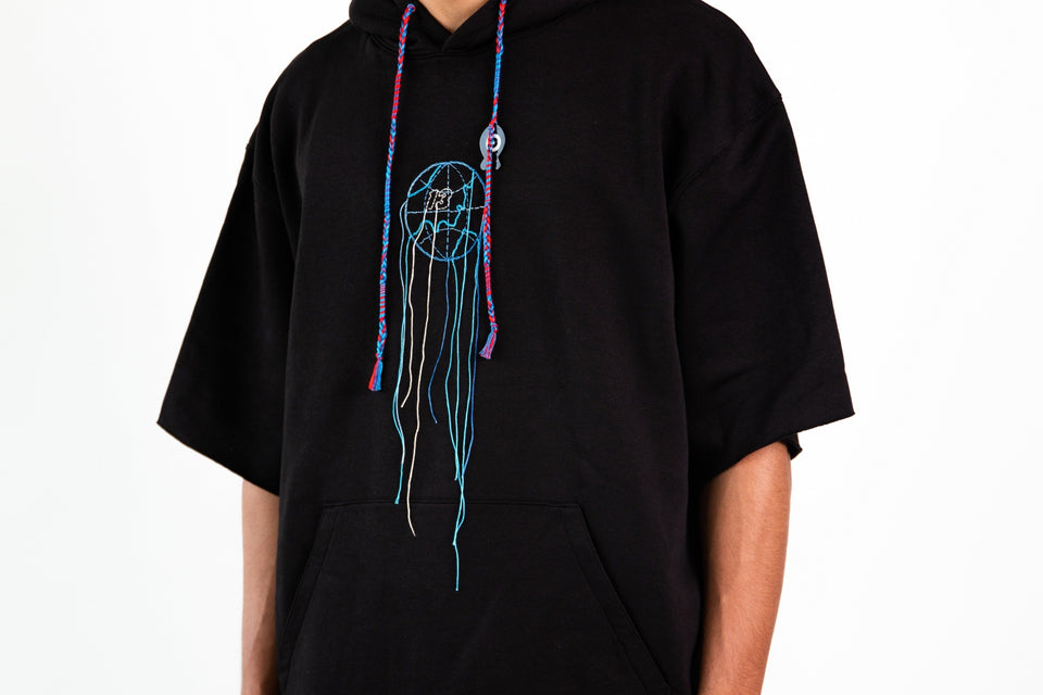 sweat à capuche noir logo - PARISTREIZELAB