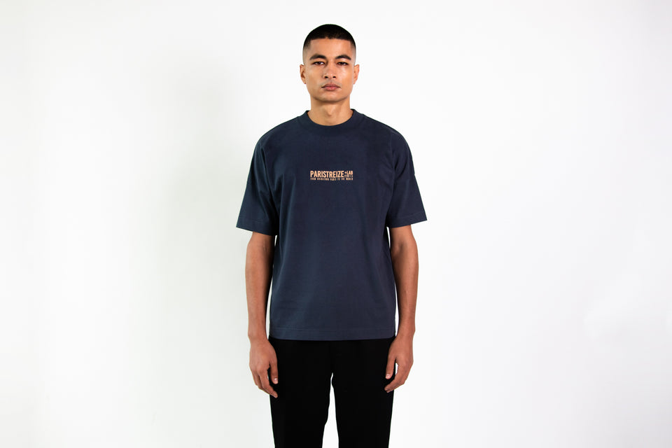 tee shirt oversize homme bleu gris de face - PARISTREIZELAB