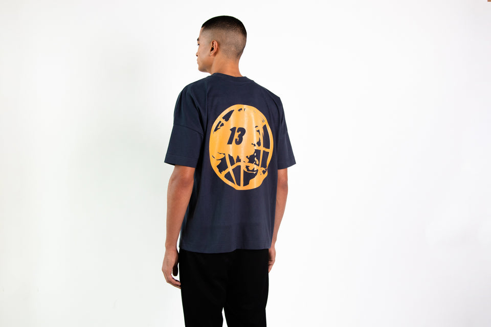 tee shirt oversize homme bleu gris de dos - PARISTREIZELAB