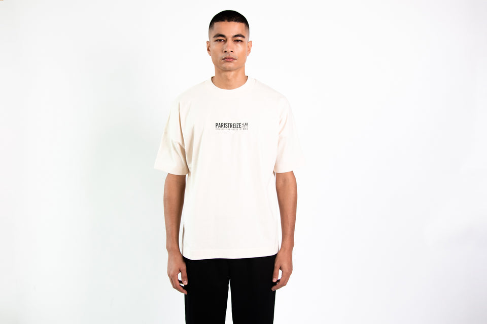 tee shirt oversize homme white de face - PARISTREIZELAB