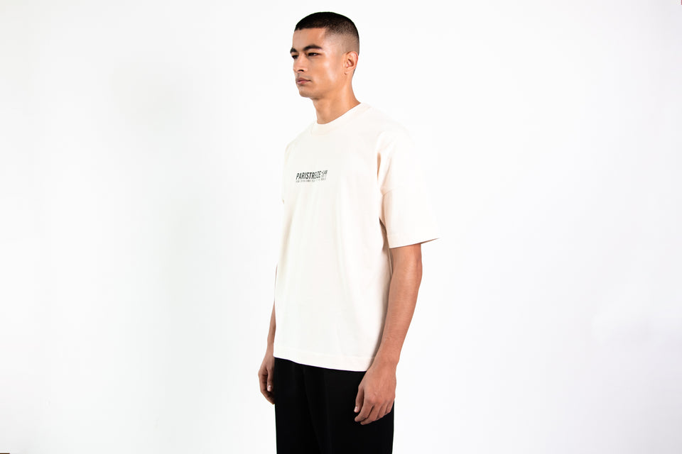 tee shirt oversize homme white de profil - PARISTREIZELAB