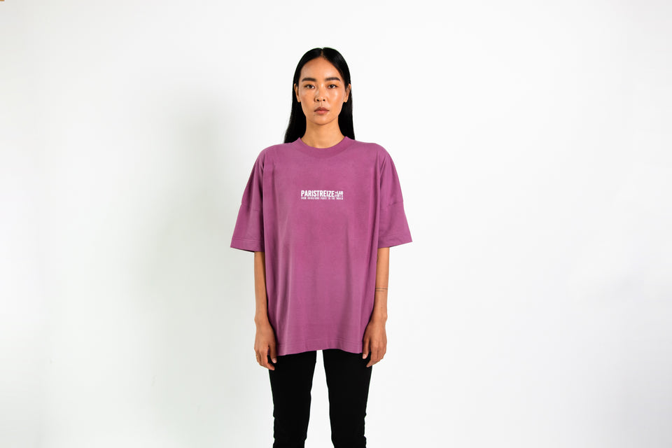 tee shirt oversize femme violet de face - PARISTREIZELAB
