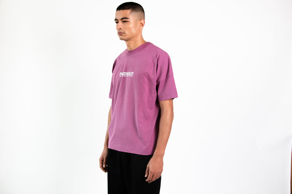tee shirt oversize homme violet de profil - PARISTREIZELAB