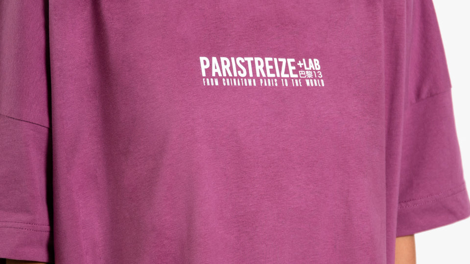 tee shirt oversize violet logo Paristreizelab